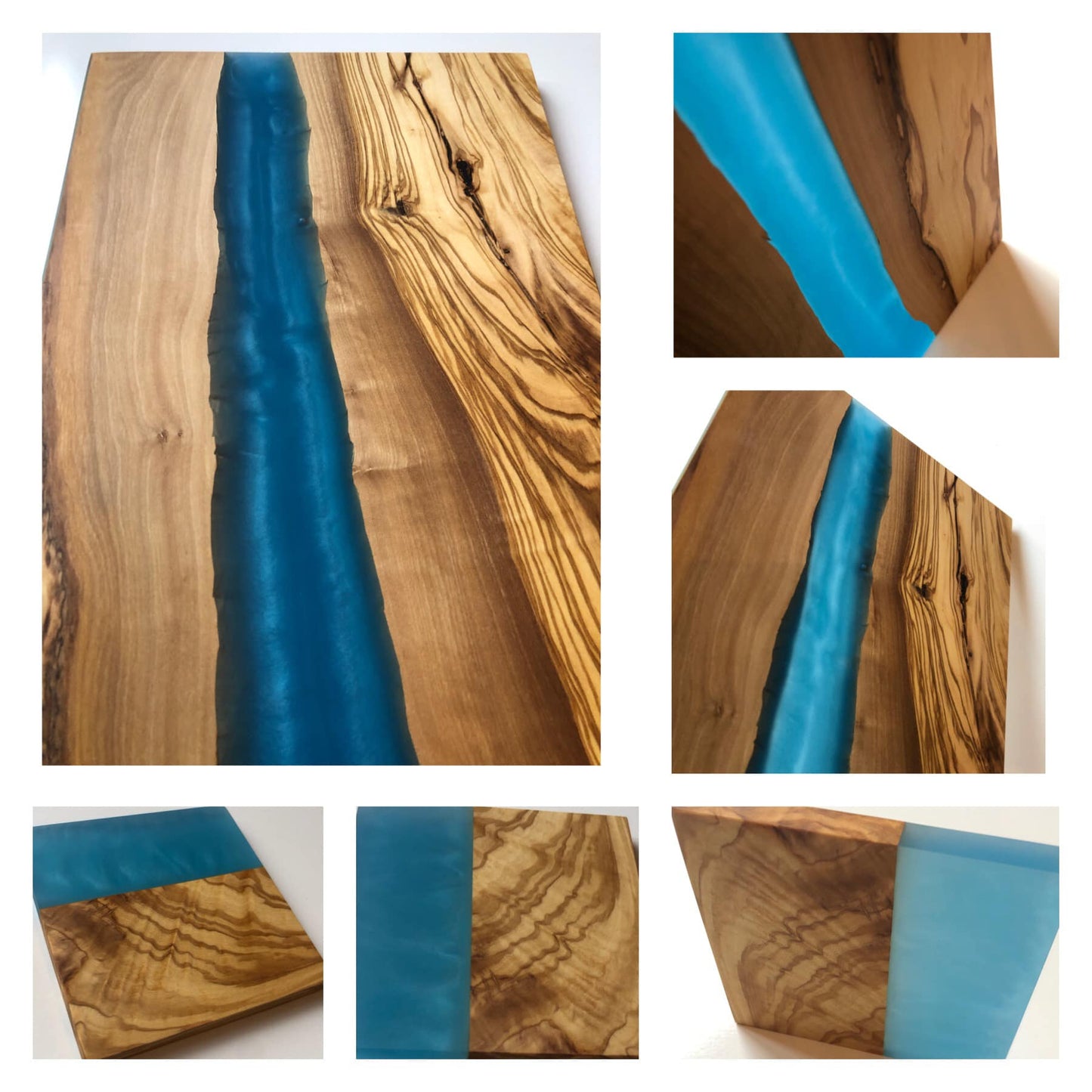Case Rates - Pearly Blue Resin & Olive Wood - 46x23cm (18.1x9.06in) - Pennsylvania