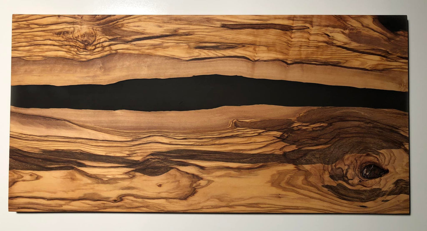 Black Resin & Olive Wood Boards - 46x23cm (18.1x9.06in) - Pennsylvania